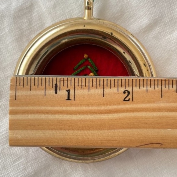 Round Framed Cross Stitch Christmas Ornament - Picture 12 of 12